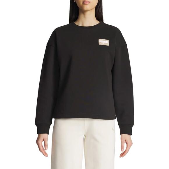 Puma Black Pullover Crewneck‎ Sweatshirt M - Picture 1 of 5